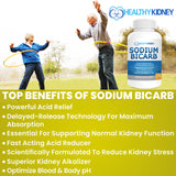 Sodium Bicarbonate 650 Mg Tablets - Delayed Release for Normal Kidney Function - Baking Soda Tablets, Sodium Pills, Bicarbonato De Sodio para Tomar, Bicarbonate of Soda - 30 Capsules