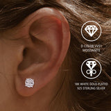 GEMQUEEN Moissanite Earrings Studs 925 Sterling Silver 0.5CT
