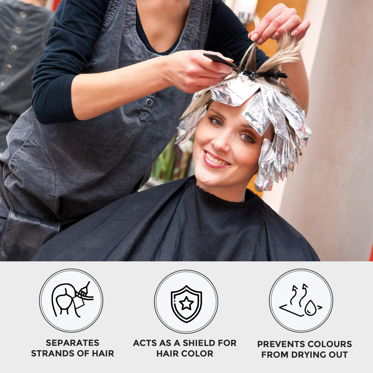 ForPro Professional Collection Expert Embossed Foil Sheets 500S, Aluminum, Pop-Up Foil Dispenser, Hair Foils for Color Application & Highlighting Services, Food Safe, 5” W x 10.75” L, (Pack of 12)