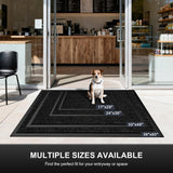 Commercial Floor Mat Non-Slip Waterproof, 60"x36" Front Door Mat for High Traffic Areas, Easy Clean Low Profile Durable Rug, for Entryway, Indoor/Outdoor, Office, Industrial, Garage, Black