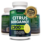 Healthy Extracts Citrus Bergamot Supplement – 150:1 Extract, 1200mg per Serving, 80% Polyphenols, Supplement for High Cholesterol, Italian Sourced, 60 Count, 1 Month Supply, Made in The USA