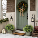 2Pcs Artificial Cedar Potted Plant Christmas Greenery for Front Porch Decor
