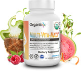Organixx Vegan Multivitamin for Women & Men, with Vitamin C, D3, Vitamin B Complex, Probiotics, Organic Fruits and Vegetables, Supports Digestive, Gut Health, Immune Support, 90 Gel Capsules