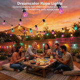 Beizelte Outdoor String Lights, 150FT RGB+IC Outside Light Dimmable Shatterproof LED Bulbs, IP67 Waterproof Chasing Effect Lighting DreamColor Patio Strip Lights for Backyard, Balcony, Outdoor Living