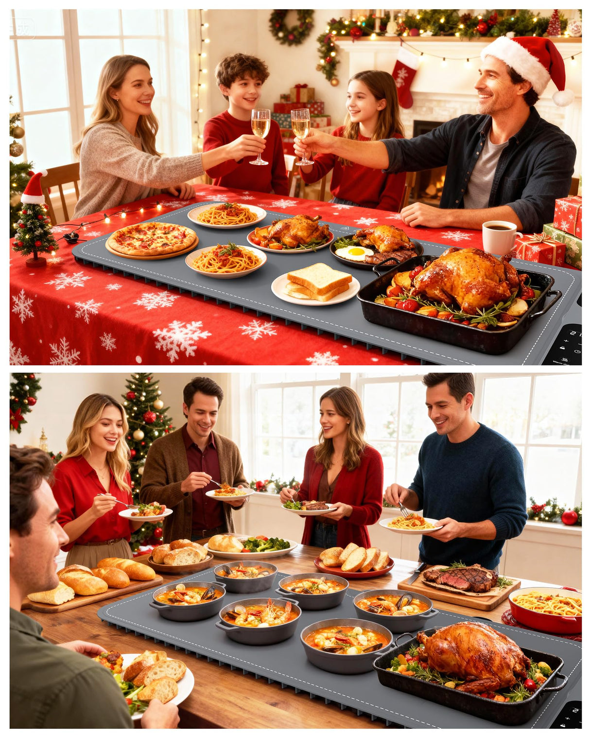 Potahouse® Food Warming Mat Extra Large 31"x15" 430W,Electric Warming Tray with 7 Temp 8 Timer Settings,Rollable & Portable Food Warmer for Parties,Buffet,Home and Travel Use