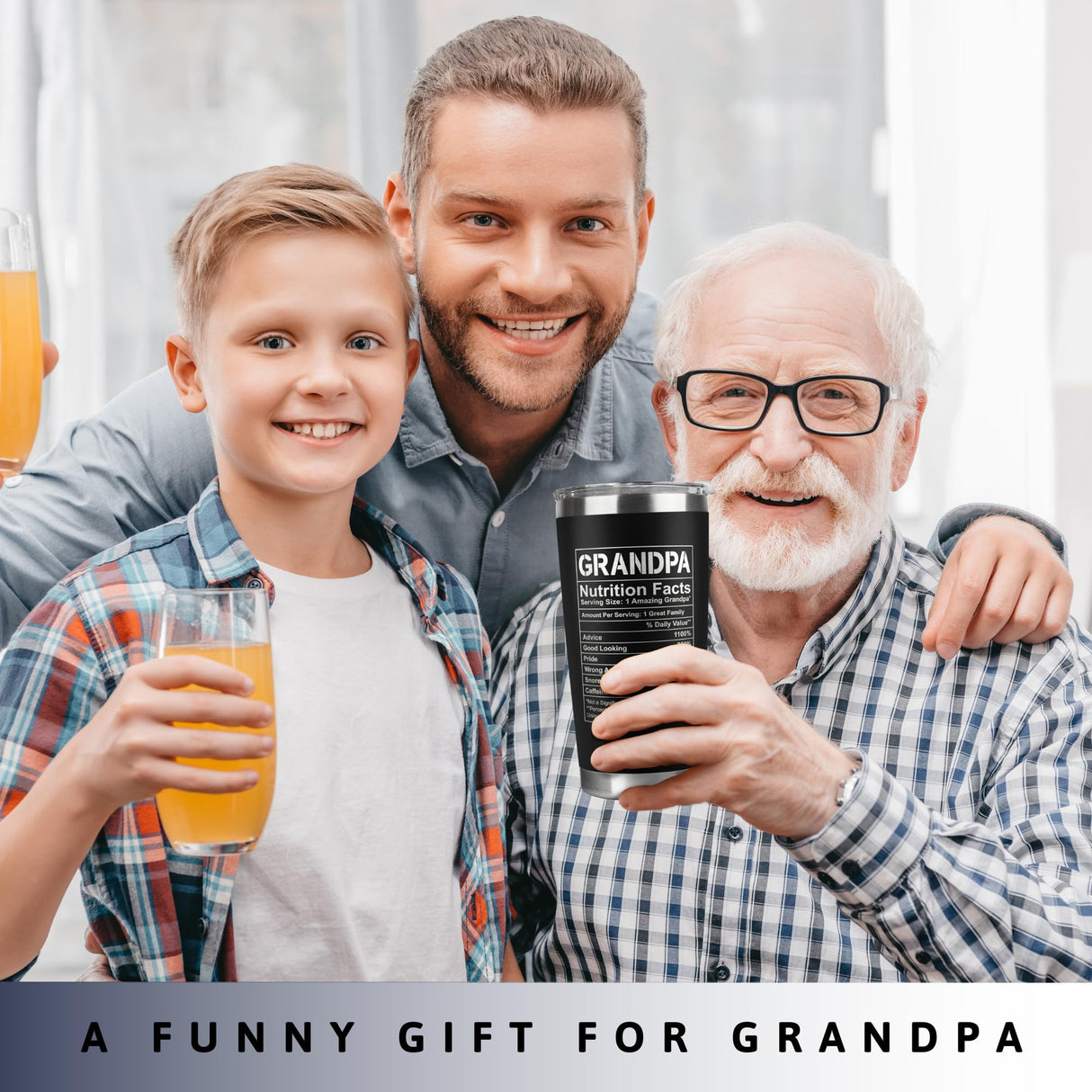 KATLADIZ Grandpa Gifts - Grandpa Birthday Gifts from Grandchildren - Fathers Day Gift, Birthday Christmas for Grandfather - Grandfather Gift Ideas from Granddaughter, Grandson - 20 Oz Black Tumbler