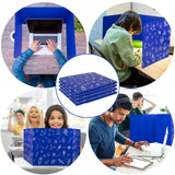 25-Pack Desk Dividers for Students, 3-Fold Privacy Screens, Durable Waterproof Plastic Study Boards, Easy Clean Classroom Shields for Schools,Teacher Supplies & Student Desk Organizers, Blue