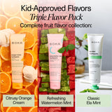 Boka Fluoride Free Toothpaste Nano Hydroxyapatite Toothpaste - Ela Mint, Orange Cream, Watermelon Mint Flavor, 4 oz 3Pk US Manufactured