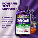 ZzzQuil PURE Zzzs Triple Action, Melatonin Gummies, Melatonin 6mg, 3X Melatonin, Sleep Aid with Ashwagandha, Calm Mood, Antioxidant Action, Sleep Aids for Adults, 60 Sleep Gummies