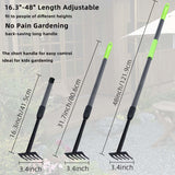 KLDOLLAR Hand Rake, Adjustable Handle Garden Small Rake Garden Tool