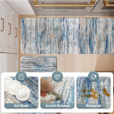 KIMODE Christmas Anti Fatigue Kitchen Mats for Floor 2 Piece, Blue Grey Farmhouse Kitchen Rugs 17"x47"+17"x29", Non Slip Waterproof Kitchen Floor Mats, Standing Mats for Laundry Office Sink Desk
