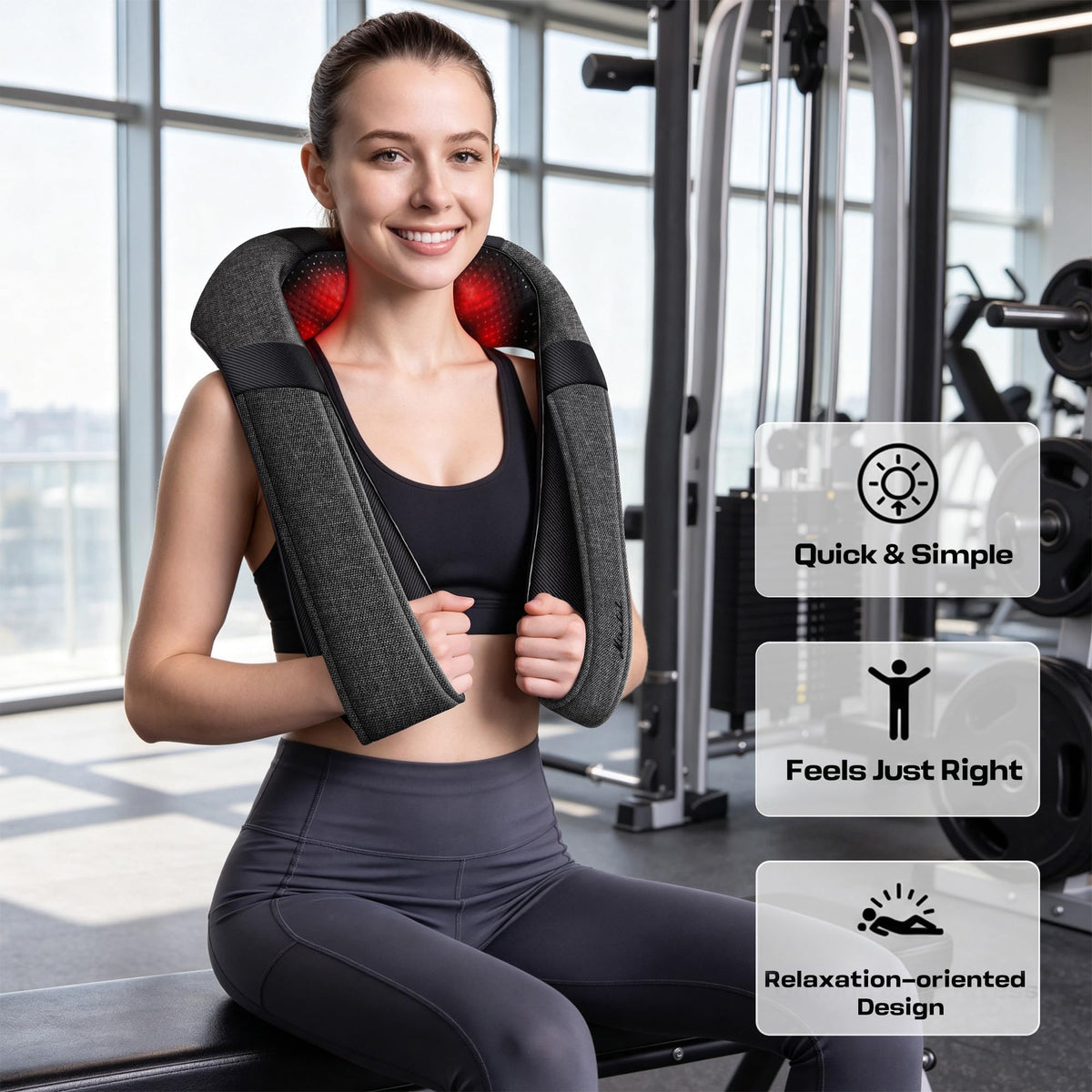 Shiatsu Neck and Back Massager with Heat for Pain Relief Deep Tissue Gifts