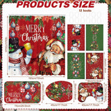 FuWeave 8 Pcs Christmas Shower Curtain Set Xmas Santa Bathroom Decoration Christmas Tree Hand Towels Snowman Toilet Lid Cover Bathroom Rugs Xmas Shower Curtain with Hooks(Snowman Style)