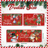 Drydiet 3 Pcs Christmas Kitchen Rugs and Mats Set Xmas Winter Farmhouse Non Slip Rugs Christmas Snowman Candy Holly Berries Floor Mats for Kitchen Home Hallway Holiday Decor, 17 x 29 and 17 x 47 Inch