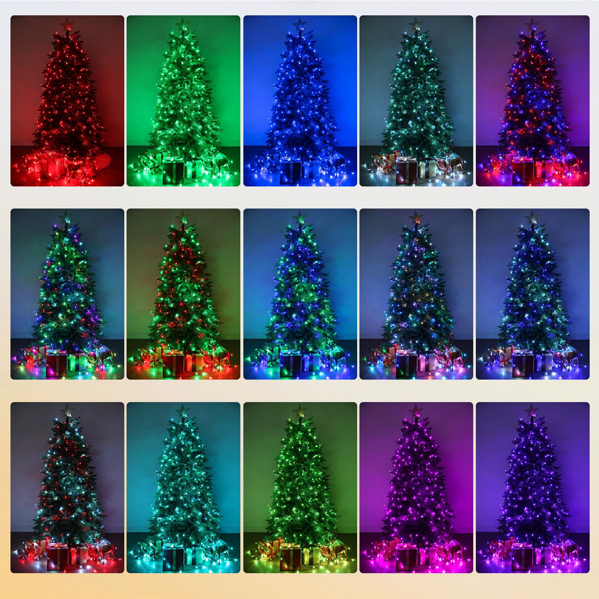 Joomer Christmas String Lights - 66FT 200LED RGB String Lights with Remote, Waterproof Outdoor Indoor with Timer Memory Function for Tree, Yard, Christmas Decor (Non-Connectable)