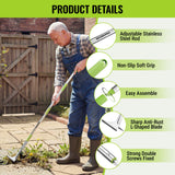WORKPRO Crack Weeder, Stainless Steel Crevice Weeding Tool with Adjustable Long Handle (27"-54")