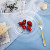 FLOWERCAT 100PCS Clear Plastic Plates - Heavy Duty Clear Disposable Plates for Fall Party/Wedding/Christmas - Include 10inch & 7inch Dinner/Dessert Plates for 50guests