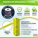 Yellow Mason Line String Line - 84 Roll Pack - #18 Braided Nylon String - 500 Ft Length Per Roll - Nylon Twine for Gardening Or Masonry Tools - Perfect Construction String for A String Level