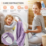 HOMLYNS Heated Throw Blanket, 5 Heat Settings & 3 Hours Timer, Purple
