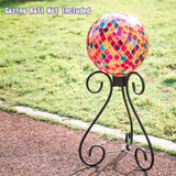 VCUTEKA Gazing Ball Stand, Metal Gazing Globe Stand for 10-12 Inch Garden Gazing Globe, Indoor/Outdoor Display Stand Décor Accessories, Black 16" H