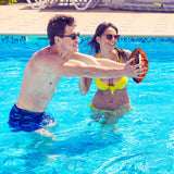 Jasonwell Pool Beach Water Football - 2Pack Strong Grip Waterproof Football for All-Weather Play Pool Toys Beach Games Outdoor Sports Toy Christmas Birthday Gifts for Kids Boys Teens Adults (ORN&BU)