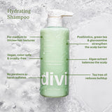 divi Hydrating Shampoo and Conditioner Set for Women and Men - Gently Cleanses, Removes Scalp Buildup, Hydrates, and Nourishes Hair, Strengthens All Hair Types, Vegan, Cruelty-Free, 2 x 12 Fl Oz