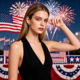 MALOYANVE 12 Pairs 4th of July Stud Earrings for Women Dainty Red Blue Star American Flag Butterfly USA Patriotic Studs Independence Memorial Day Earrings Party Favor Decor Accessory Jewelry Gifts (12 Pairs 4th of July Earrings)