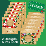 Joyousa Christmas Cookie Boxes for Gift Giving - 12 Pack Kraft Bakery Boxes