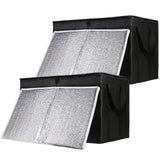 CIVJET 2-Pack Insulated Food Delivery Bag with Hard Bottom, XXX-Large Commercial Food Warmer, Insulated Reusable Grocery Cooler/Hot Bags, Tote Bag for Shopping/Travel, Black