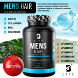 Men’s Hair Supplement – 60 Capsules – Biotin for Hair Growth Men – Hair Vitamins for Hair Loss for Men – Hair Supplements for Hair Growth with Collagen, Zinc, Selenium, Vitamins A,C,D,E – 30 Servings