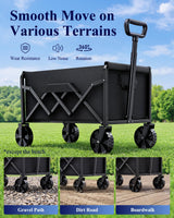 Kitsure Collapsible Wagon with Wheels, 200 lb, 28 x 17 x 36 in