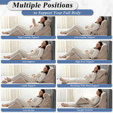 Axelrod 4PCS Orthopedic Bed Wedge Pillow Set, Post Surgery Foam for Back, Neck and Leg Pain Relief Comfortable & Adjustable Pillows- Anti Snoring, Heartburn, Acid Reflux & GERD Sleeping Light Brown