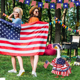 Suzile 250 Years 4th of July Porch Goose Outfit US Patriotic Independence Day Dresses Clothes for 17" High Goose Clothes Costume with Flag for Lawn Yard Outdoor Garden Patio Statue Memorial Day