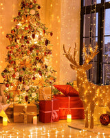 JIXXULVU 355FT 900LED Christmas Lights, Extra Long Outdoor String Lights Waterproof, Timer & Memory, 8 Modes Dimmable Plug in Fairy for Classroom Outside Tree Wedding Patry Warm White