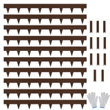 Worth Garden 33ft. Galvanized Steel Landscape Edging - 10-Pack 40" Metal Edging for Landscaping with 11 Stakes, Bronze Powder Coating Hammer-in Lawn Edging for Yard Pathway Divider