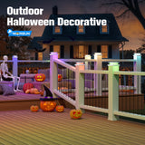 NIORSUN Solar Post Cap Lights Outdoor Waterproof, 4x4 Post Solar Lights RGB Color Changing, Fence Posts Solars Light for Deck Patio Garden Deco, 4x4 Posts Caps Wood Vinyl, 5x5 Vinyl, 12 Pack (White)