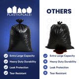 Plasticplace 95-96 Gallon Heavy Duty Trash Bags, Garbage Bags, Puncture-Resistant, Fits Rollaway Cans & Drums, Durable Large Plastic Bags (50 Count)