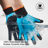 COOLJOB Waterproof Winter Freezer Gloves for Working Gardening Fishing Construction Worker, Double Coated Rubber for Warehouse Cold Refrigeration House, 2 Pairs Small Blue