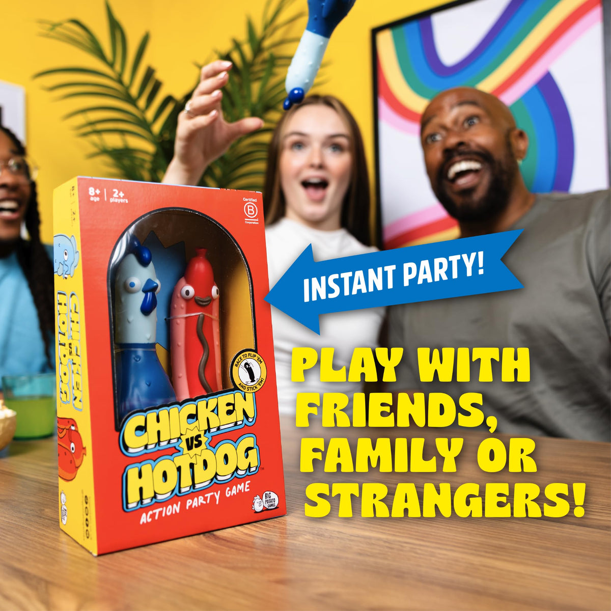 Chicken vs Hotdog Flipping Hilarious Party Game - Kids, Teens, Adults