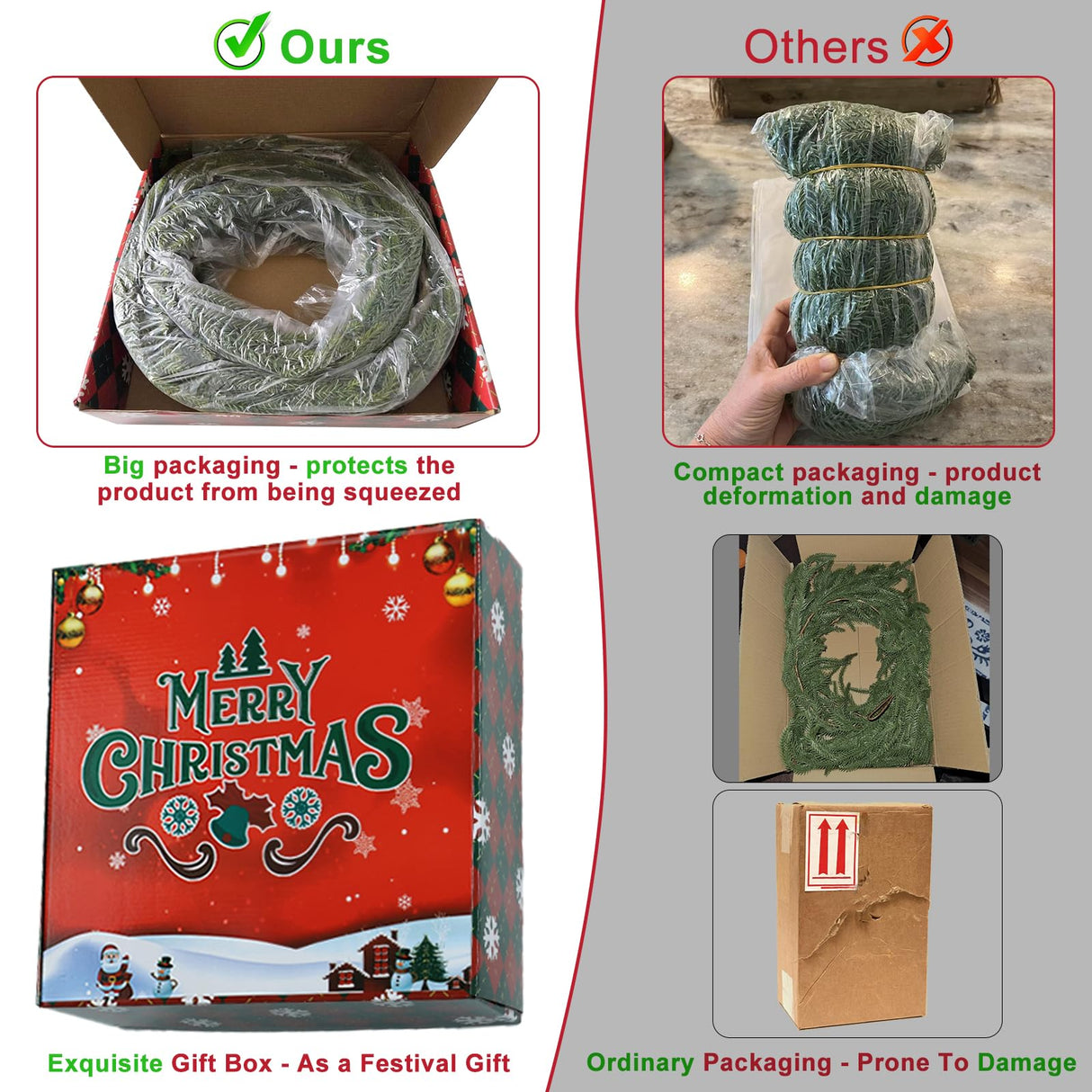 Christmas Cedar Garland for Staircase Real Touch Droopy Bendable Lifelike Faux Xmas Garlands for Decoration Christmas Green Pine Mantle Garland Thanksgiving Table Decorations Outdoor Indoor