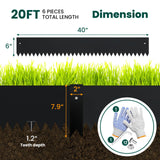 GZGNEEVL Metal Landscape Edging 6" H x 40" L, Galvanized Steel, Black
