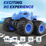 BAODLON Remote Control Monster Car, 2.4GHz RC Monster Trucks Toys for 3 4 5 6 7 8 Years Old Boys Kids, All Terrain RC Truck Off Road with Spray, Light, Rechargeable Battery, Christmas Birthday Gifts