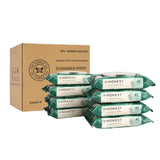 The Honest Company Flushable Wipes for Sensitive Skin | Fragrance Free, Hypoallergenic, 99% Water, Safe to Flush | pH Balanced Feminine Wipes | Tropical Leaves, 336 Count