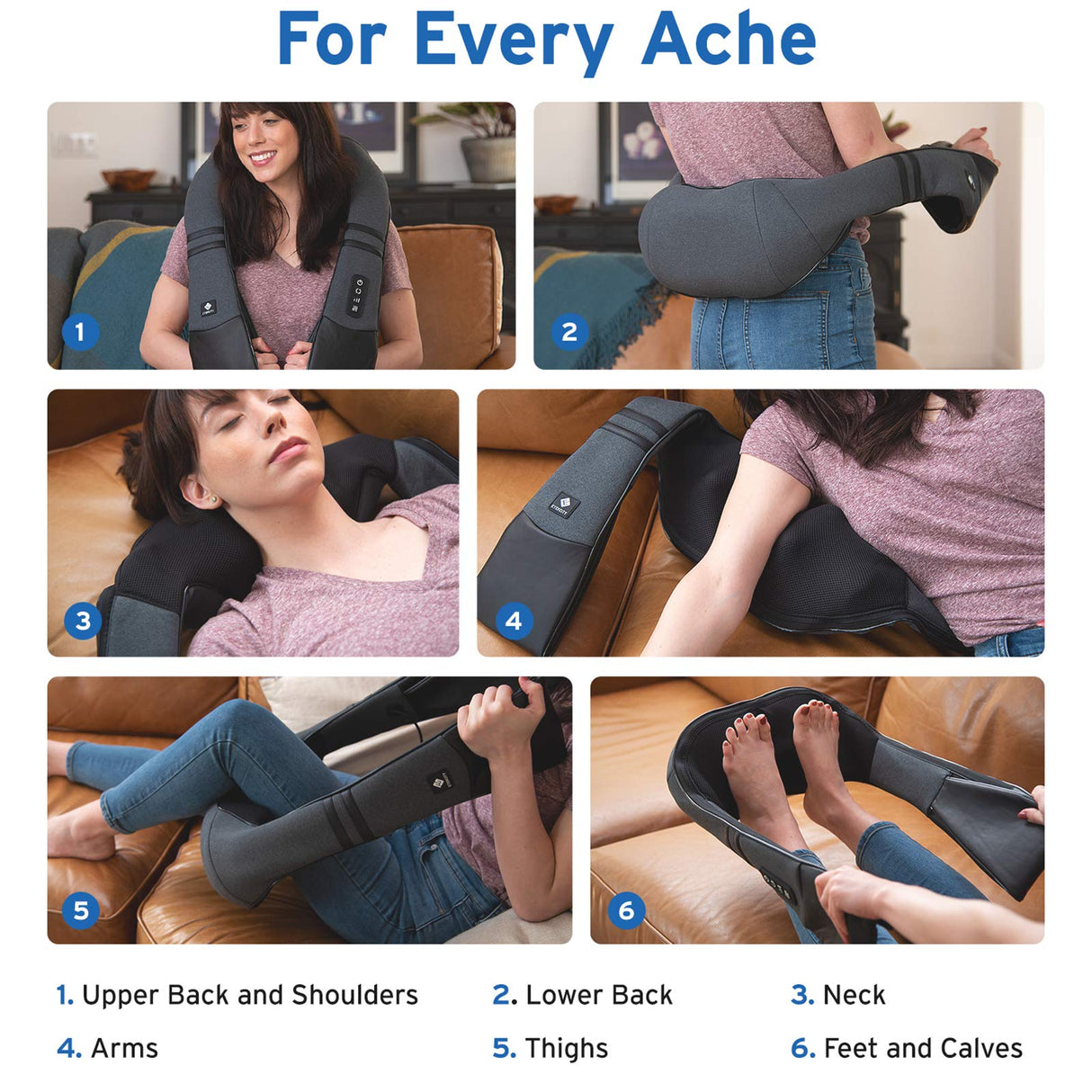 Etekcity FSA HSA Eligible Cordless Neck Massager with Heat for Pain Relief Deep Tissue, FSA Wearables, Rechargeable Shiatsu Back Shoulder Massage Tool, Best Gift for Mother, Father, Women, Men