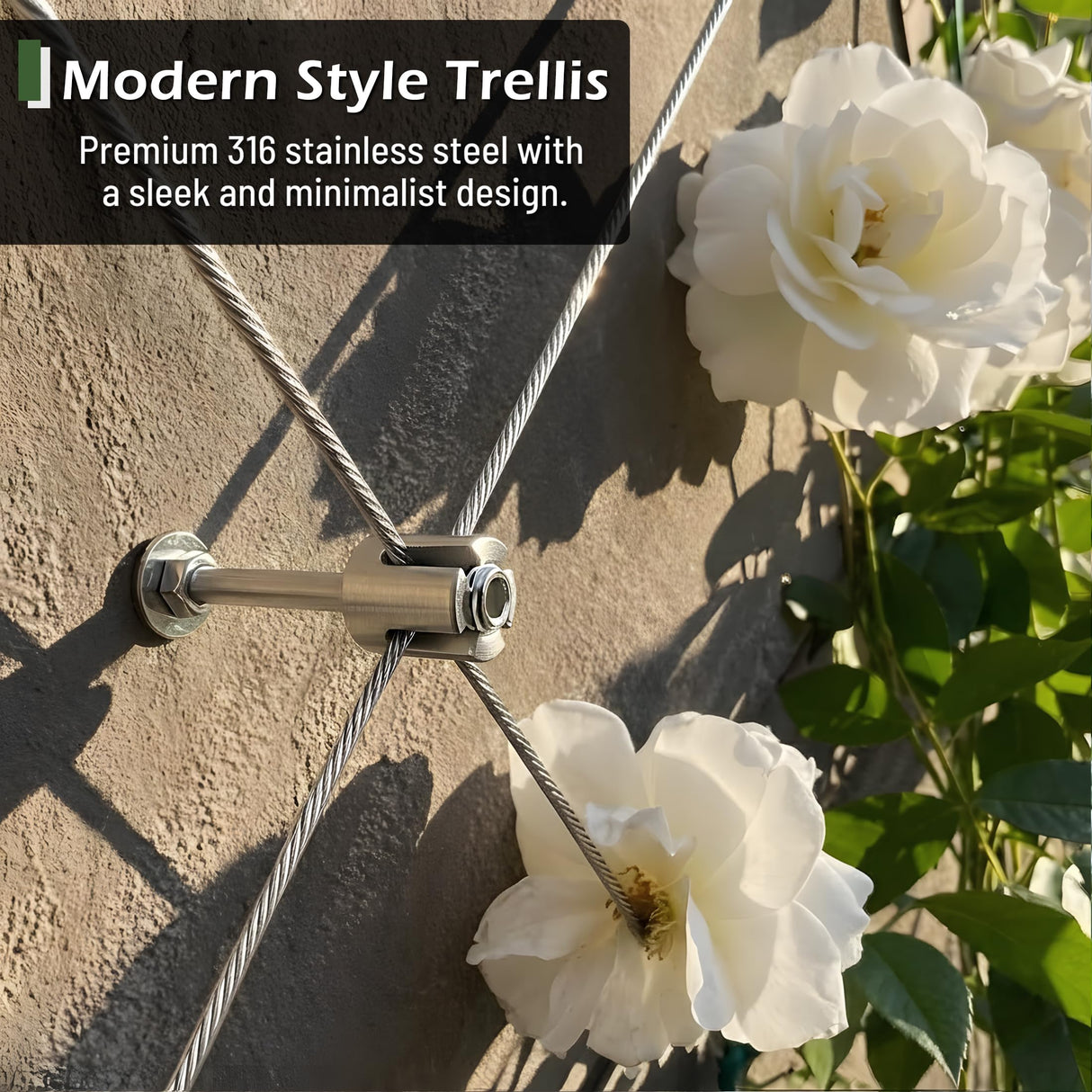 Acemaker Wire Trellis Kit, 20-Set 1/8” Crosshead Kit with 98ft Cable