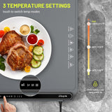 Food Warming Mat, Fast Heating Warming Mat for Food, Portable Electric Warming Tray for Parties Buffet with 4 Hours Timer Setting, Roll Up Food Warmer Mat