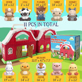 AuroTops Toys for 1 2 3 Years Old Boys and Girls, Big Barn Playset with Farm Animal, Preschool Montessori Toy, Farm Playset with Big Red Barn & Farmer, Christmas & Birthday Gift Toy for Kids