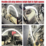Flexible LED Flashlight Stick, 30" Bendable Mechanic Work Light Rechargeable High Lumen Professional Light 3 Lighting Modes Automotive Illumination Tool Car Repairs Inspections Tight Spaces