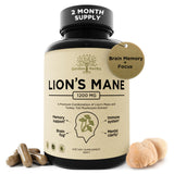 Garden of Herbz Lion’s Mane Mushroom Supplement Capsules with Turkey Tail – Mushroom Extract Blend, Non-GMO, 1200 mg per Serving, 120 Capsules