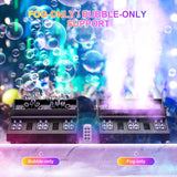 Fancybling 2000W Fog Machine, 3 in 1 Fog Bubble Machine with 2 Bubble Fans, 18 RGB LED Lights Smoke Bubble ALL IN ONE Fog Machine, Bubble Machine for Halloween Christmas Party Wedding Birthday